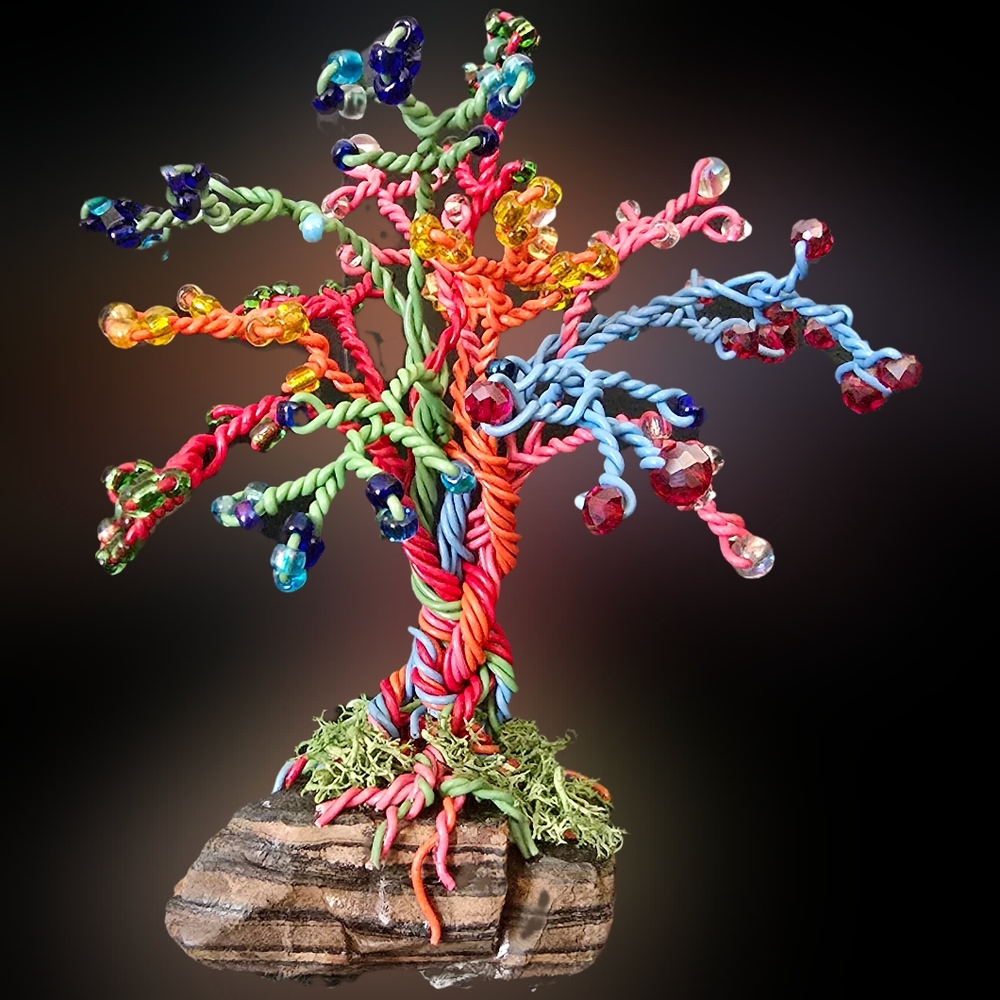 Colorful Wire Art Tree Sculpture